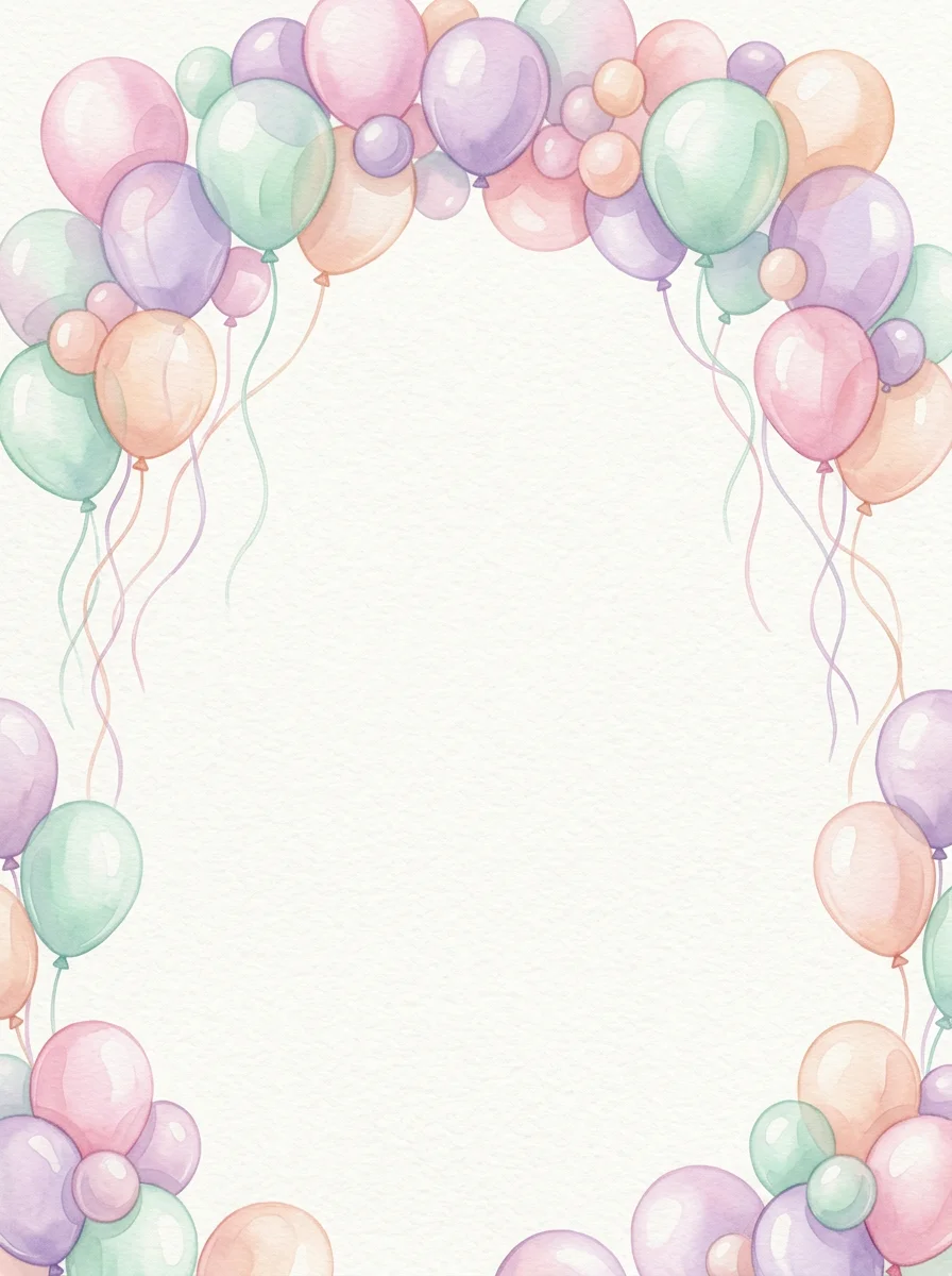 Pastel Balloon — a free birthday invitation template on InviteDrop