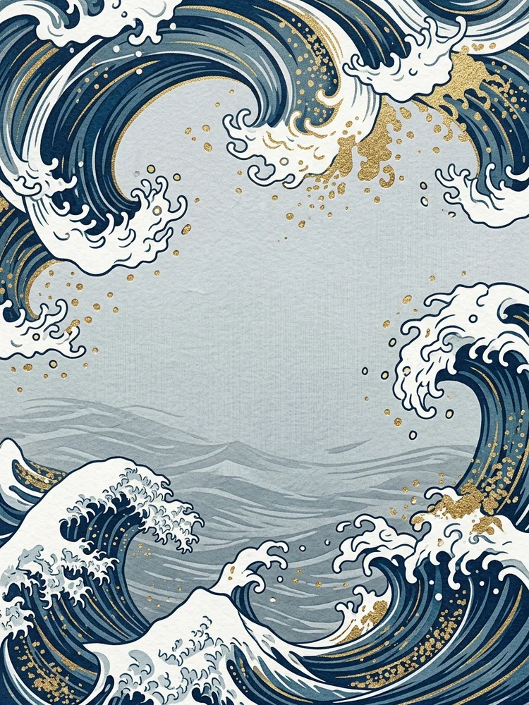 Japanese Wave — a free birthday invitation template on InviteDrop
