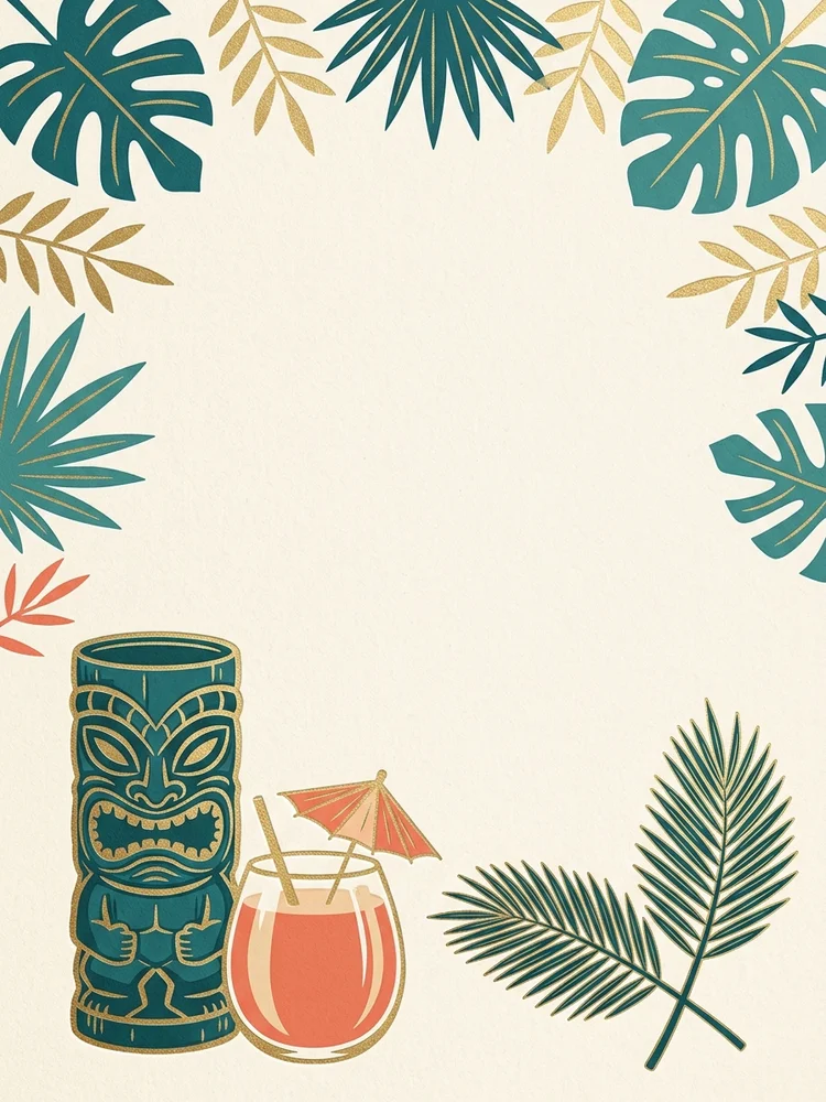 Tiki Time — a free birthday invitation template on InviteDrop