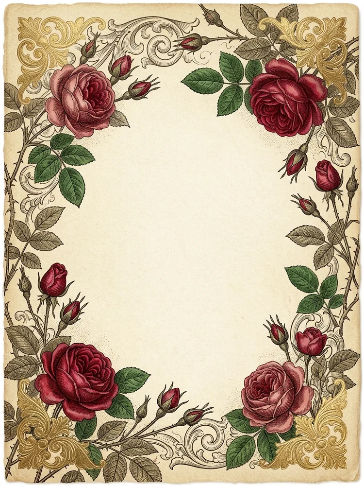 Victorian Eternal Roses — a free anniversary invitation template on InviteDrop