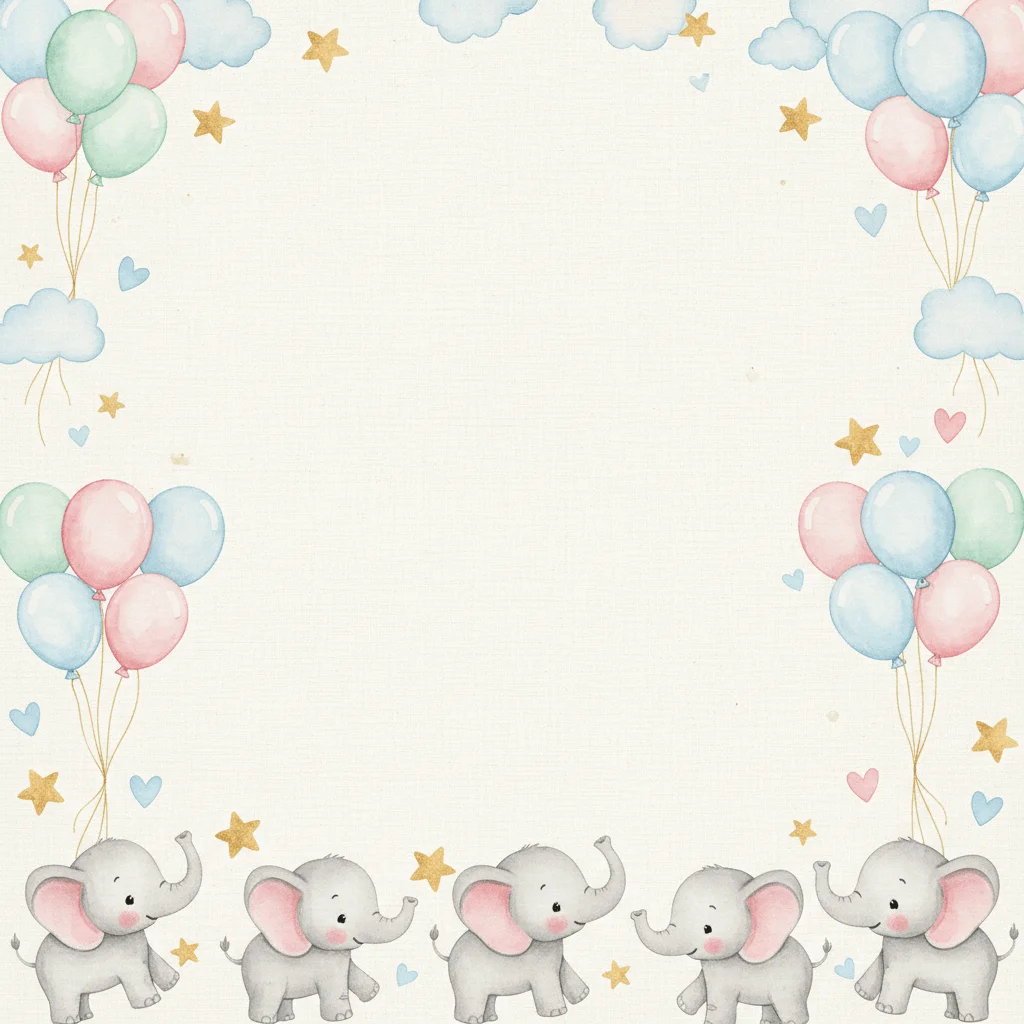 Elephant Parade — a free baby shower invitation template on InviteDrop