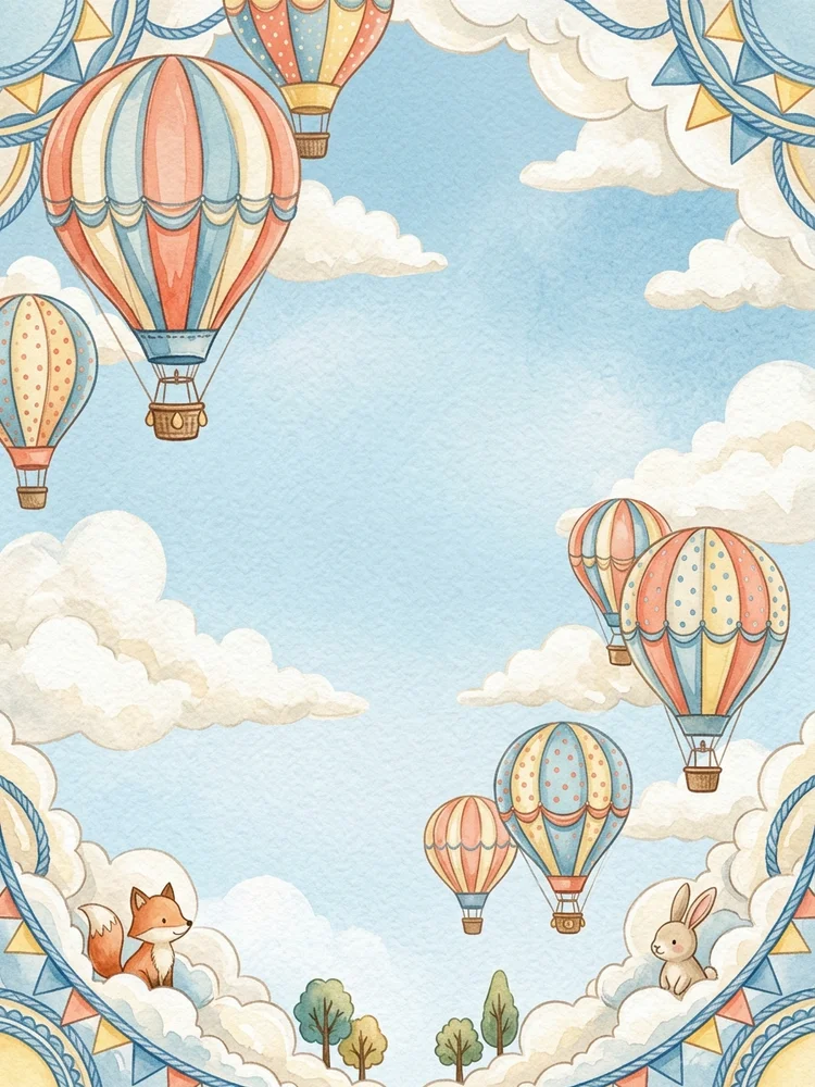 Hot Air Balloon — a free baby shower invitation template on InviteDrop