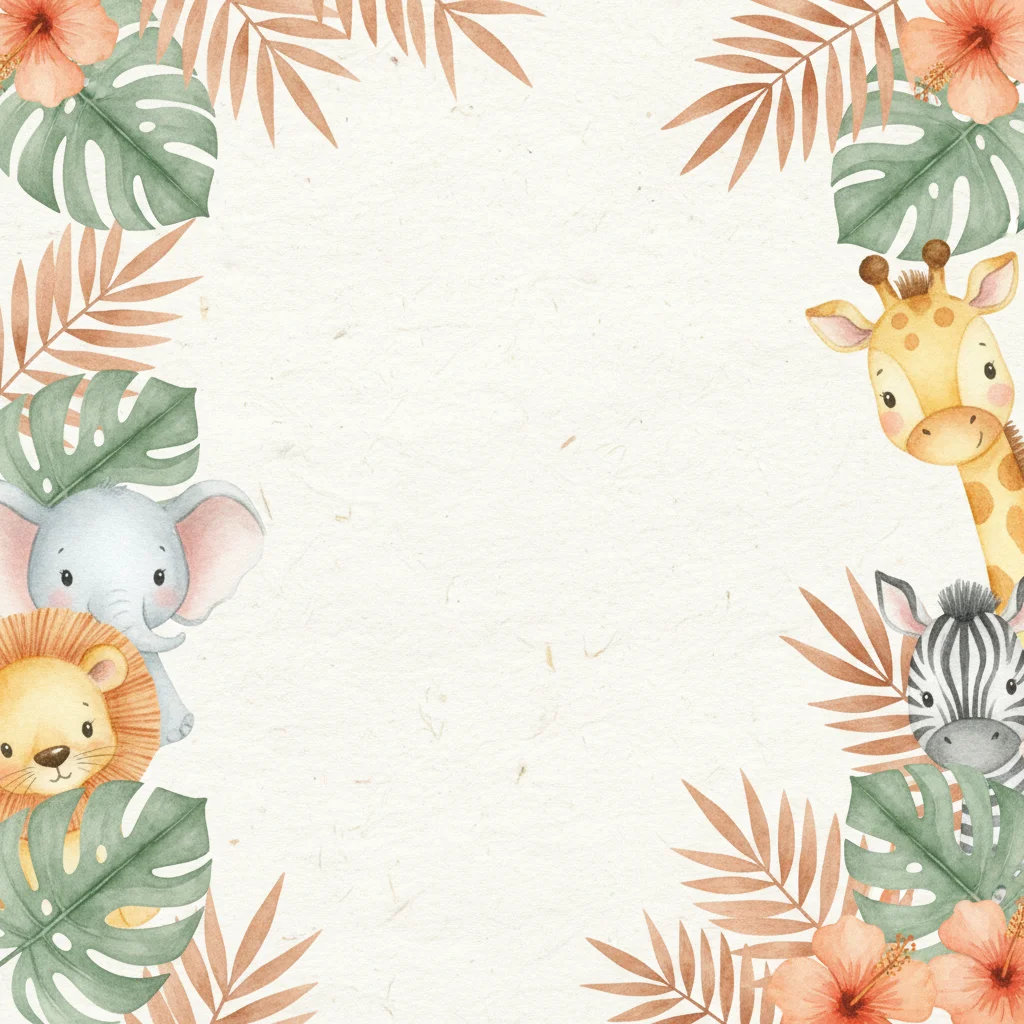 Safari Animals Baby Shower baby shower invitation template