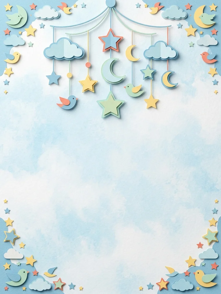 Paper Mobile — a free baby shower invitation template on InviteDrop