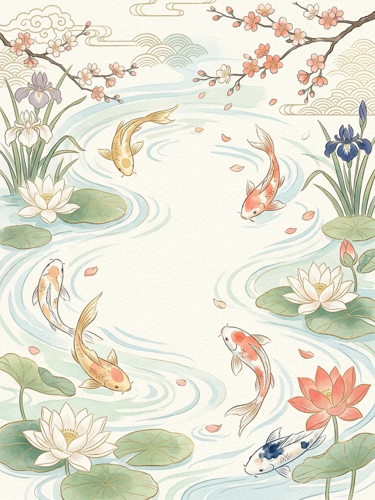 Koi Pond — a free baby shower invitation template on InviteDrop