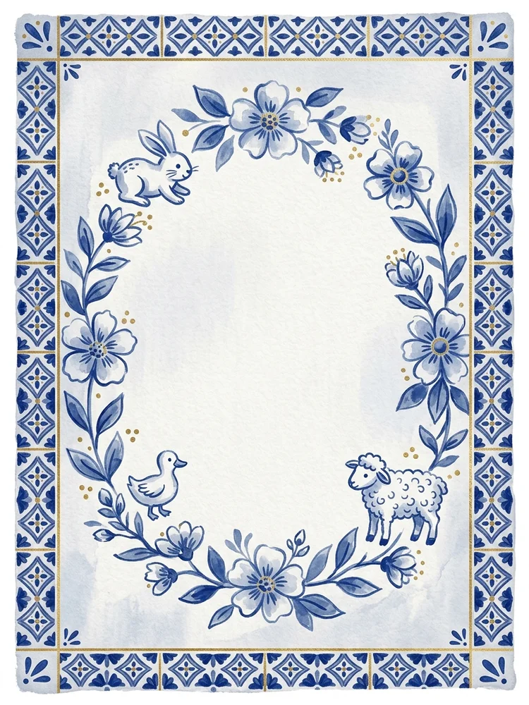 Delft Nursery — a free baby shower invitation template on InviteDrop