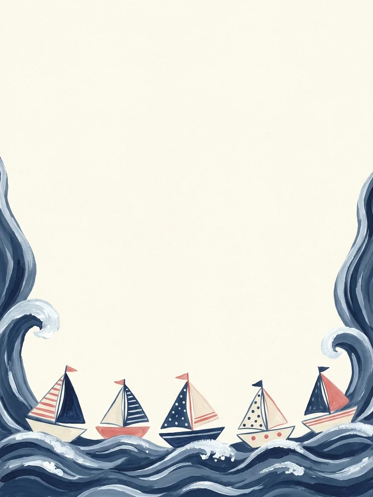 Paper Boats — a free baby shower invitation template on InviteDrop