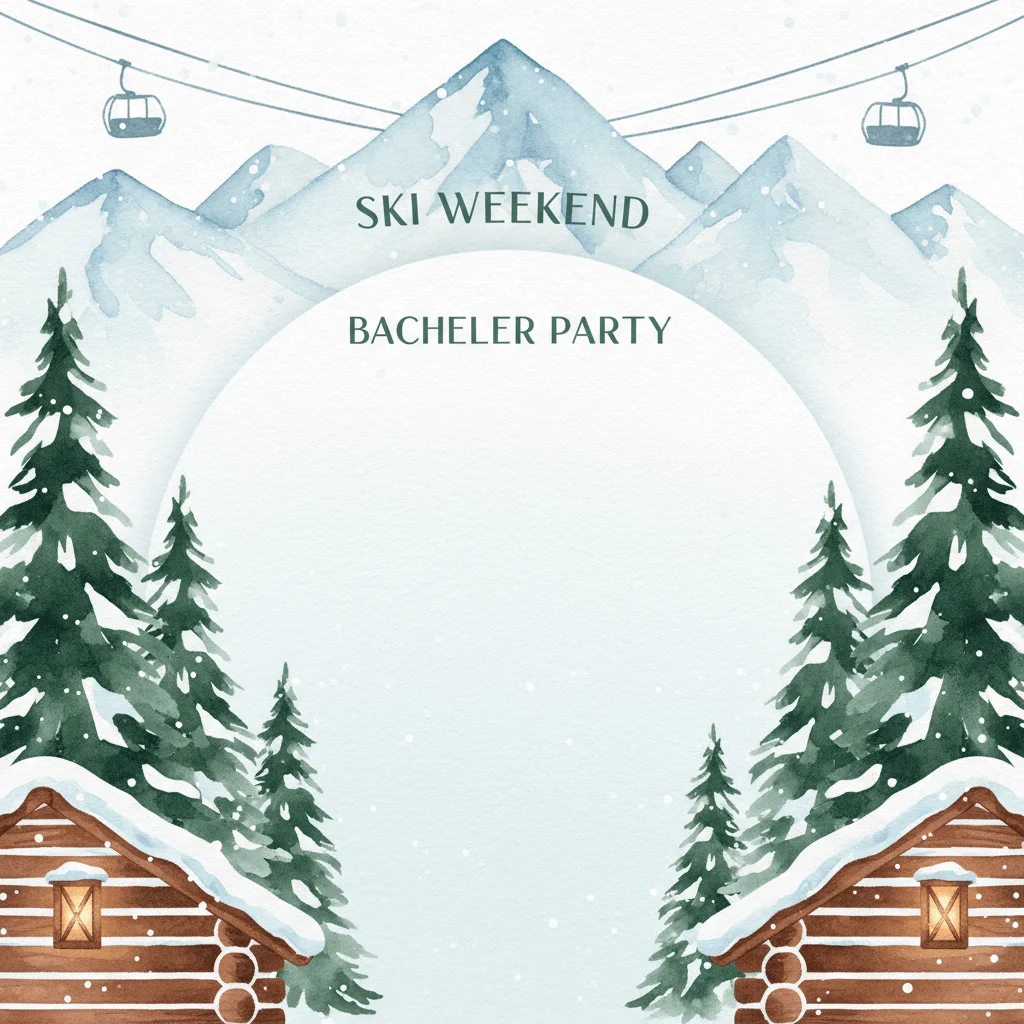 Ski Weekend — a free bachelor party invitation template on InviteDrop
