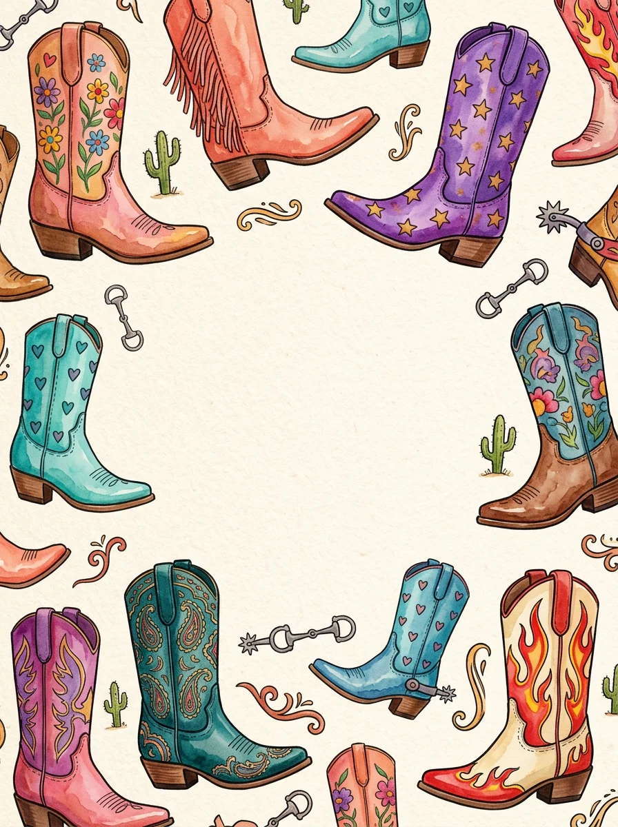 Cowgirl Boots bachelorette invitation template