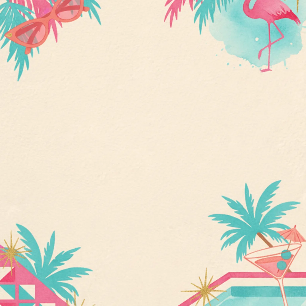 Retro Palm Springs — a free bachelorette invitation template on InviteDrop