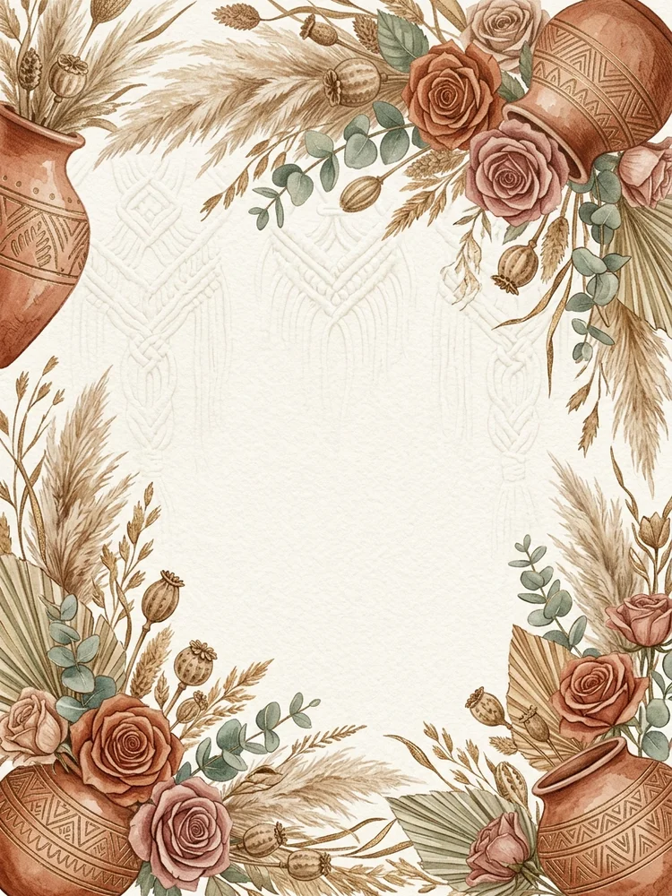 Boho Bride — a free bachelorette invitation template on InviteDrop