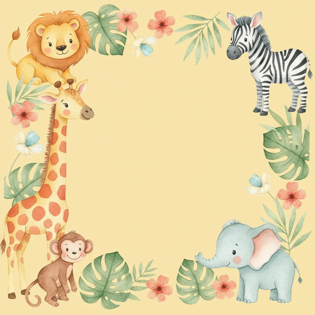 Kids Safari Birthday birthday invitation template