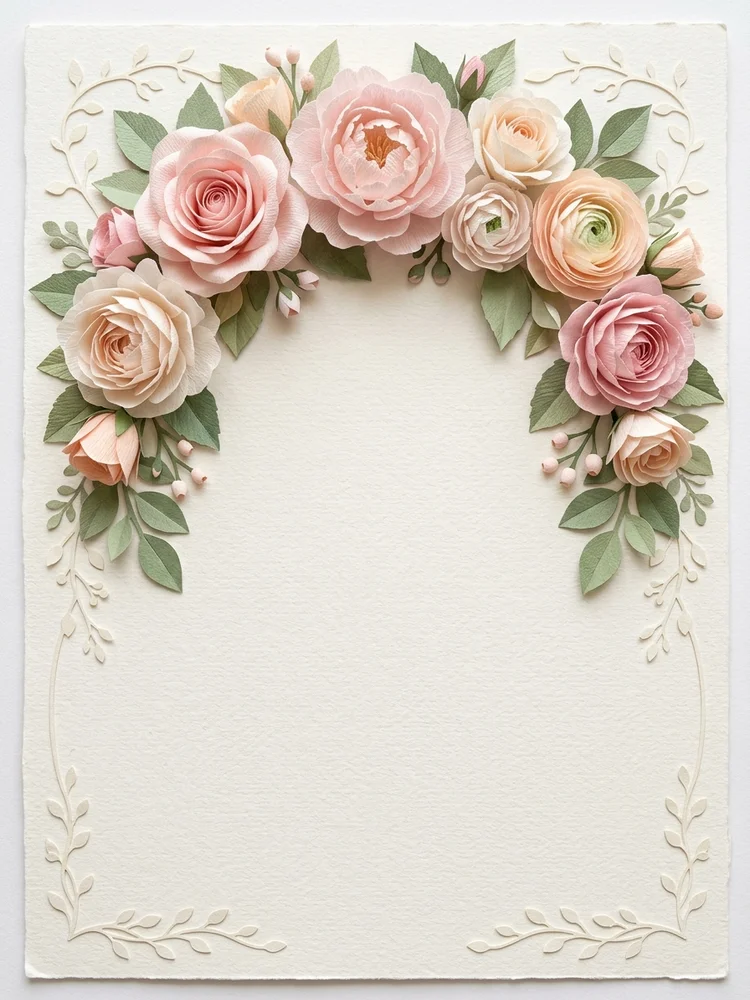 Paper Flower Wreath — a free bridal shower invitation template on InviteDrop