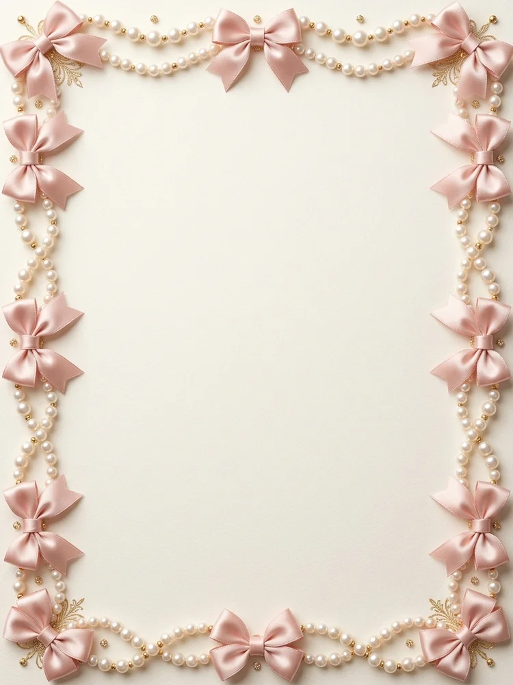Bows & Pearls — a free bridal shower invitation template on InviteDrop