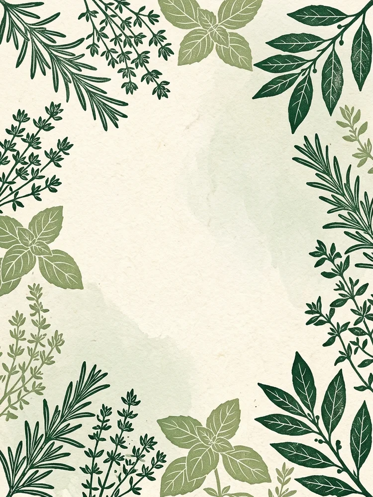 Block Print Herbs — a free dinner party invitation template on InviteDrop