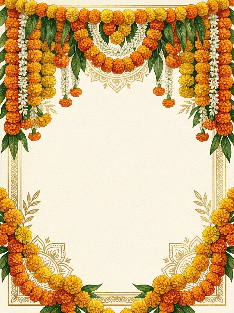 Indian Marigold — a free engagement invitation template on InviteDrop
