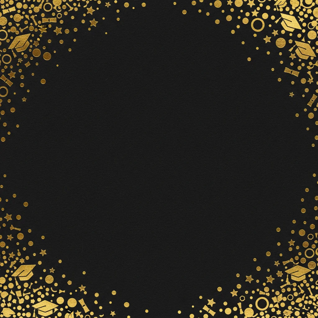 Black & Gold Confetti graduation invitation template