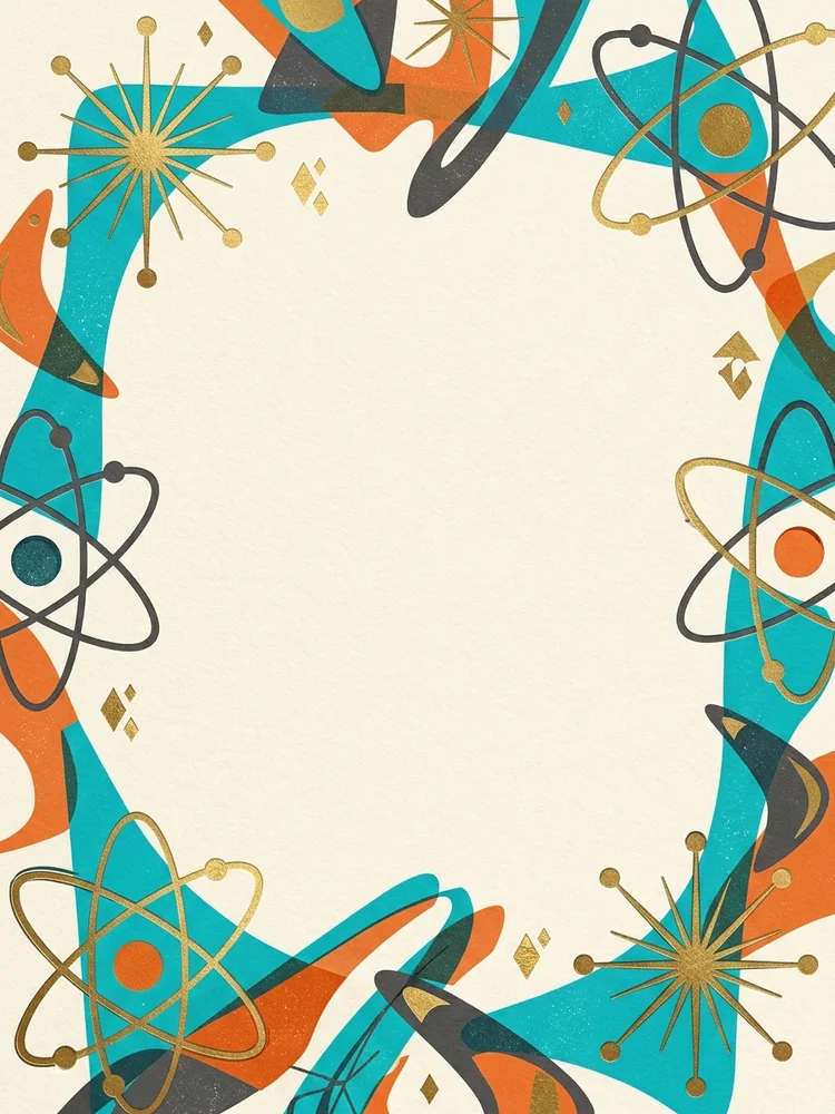 Mid-Century Starburst — a free graduation invitation template on InviteDrop