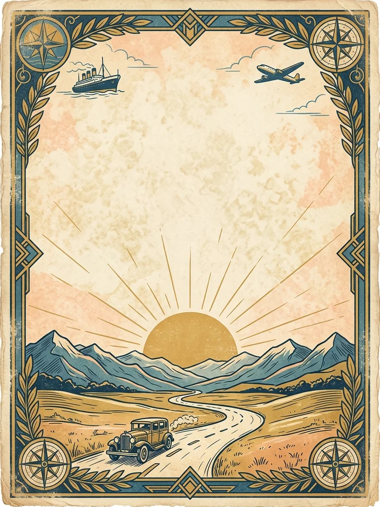 Vintage Horizon — a free graduation invitation template on InviteDrop