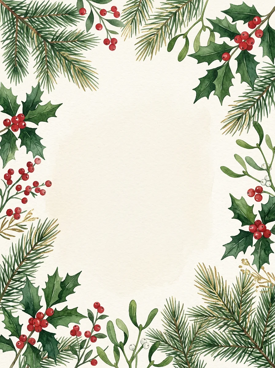 Christmas Botanical christmas invitation template