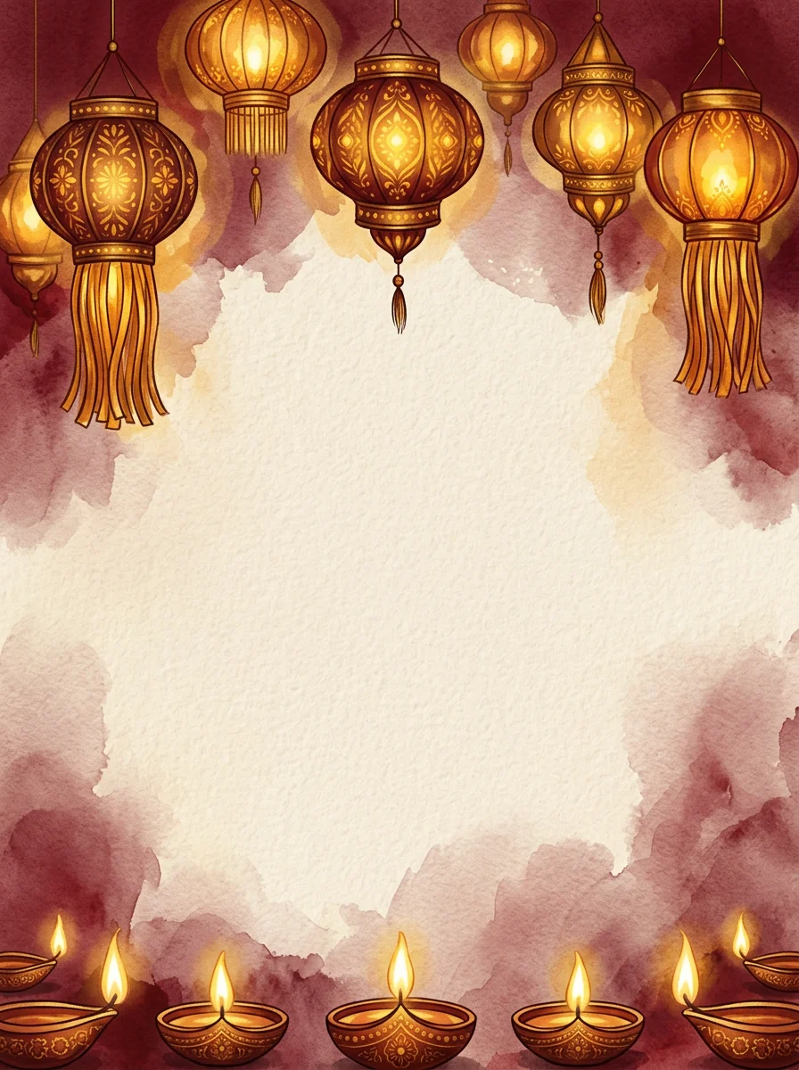 Diwali Lantern holiday invitation template