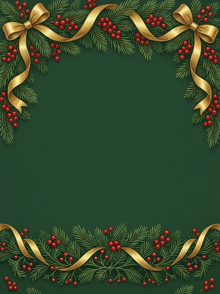 Evergreen Garland christmas invitation template