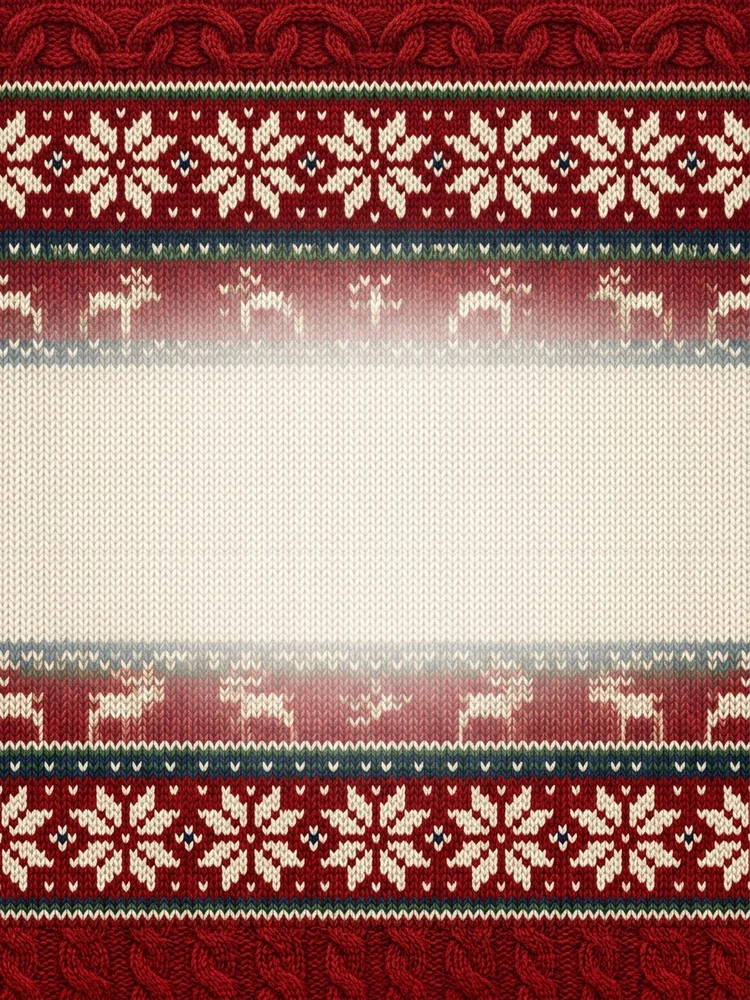 Nordic Knit christmas invitation template