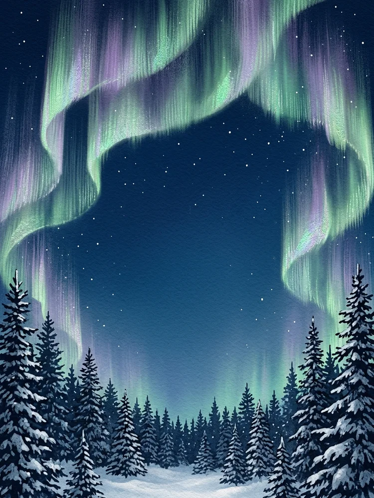New Year Midnight Aurora new years invitation template