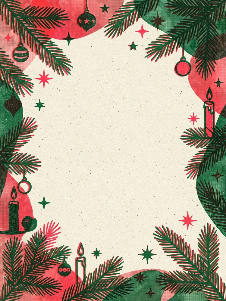Risograph New Year new years invitation template