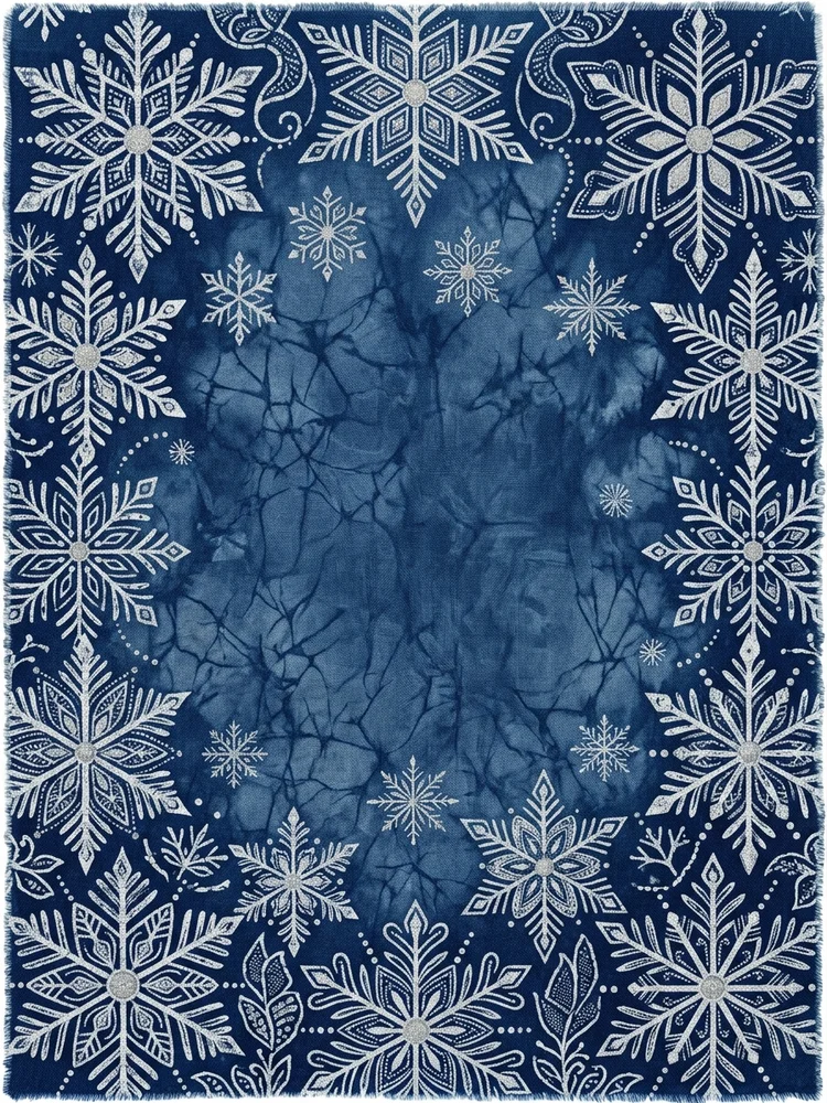 Batik Snowflake — a free holiday invitation template on InviteDrop