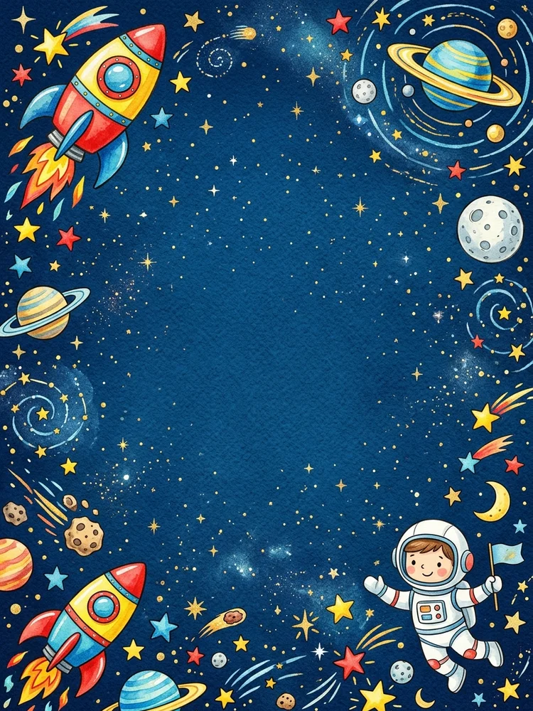 Space Explorer — a free birthday invitation template on InviteDrop