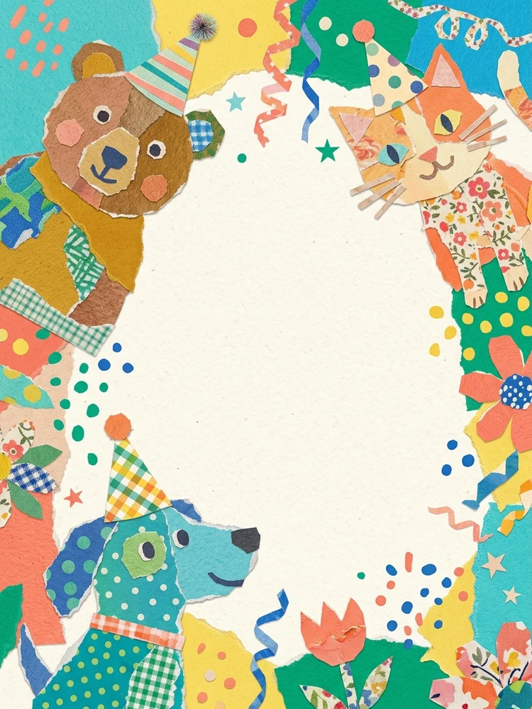 Collage Party Animals — a free birthday invitation template on InviteDrop