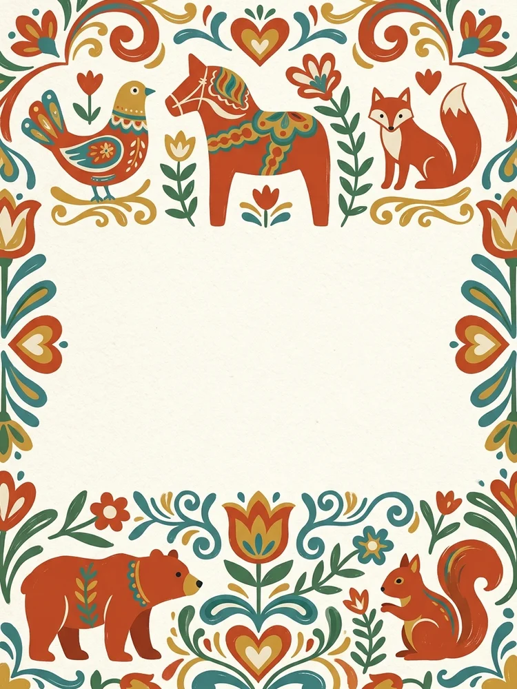 Scandi Folk Animals — a free birthday invitation template on InviteDrop