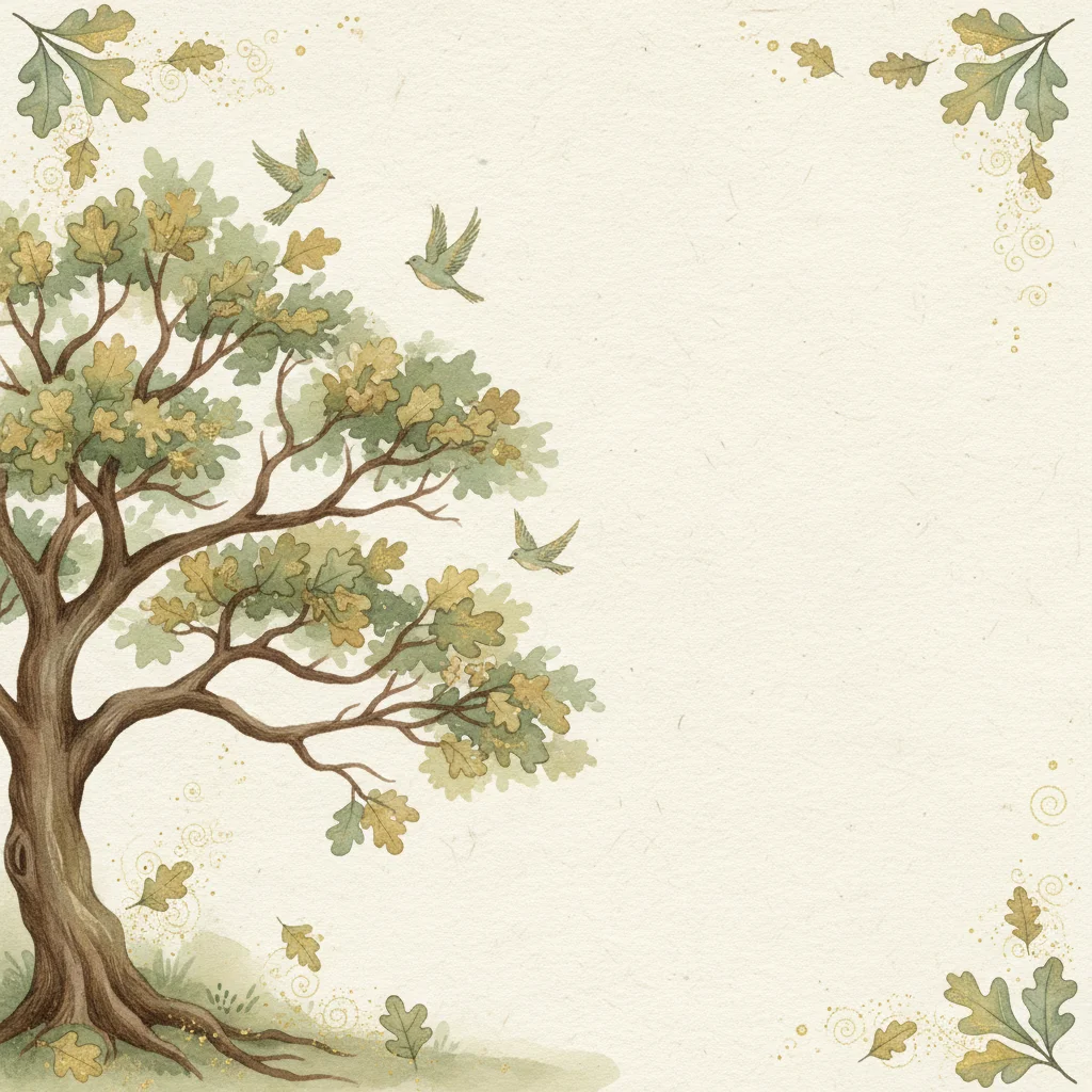 Oak Tree memorial invitation template