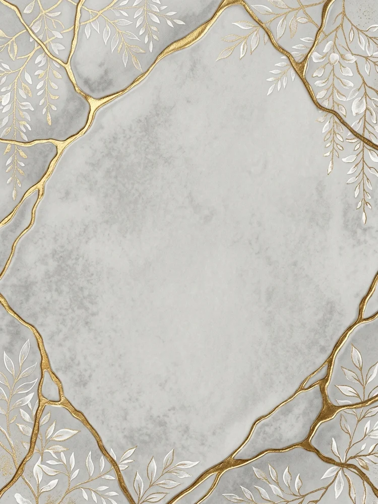 Kintsugi Remembrance — a free memorial invitation template on InviteDrop