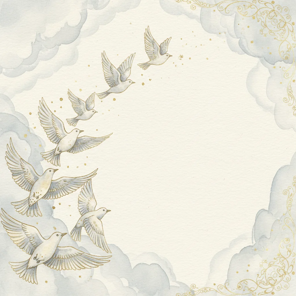 Birds in Flight memorial invitation template
