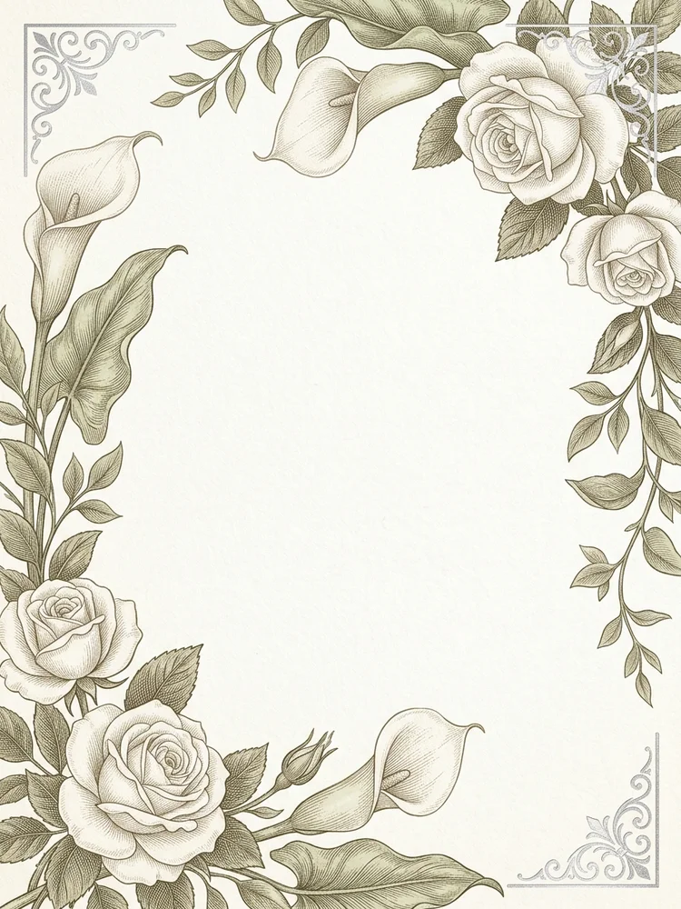 Victorian Lily — a free memorial invitation template on InviteDrop
