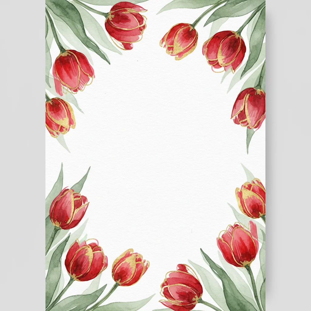 Watercolor Tulip — a free holiday invitation template on InviteDrop