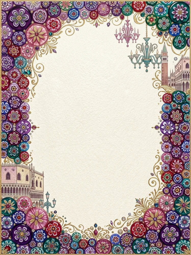 Murano Jewel quinceanera invitation template