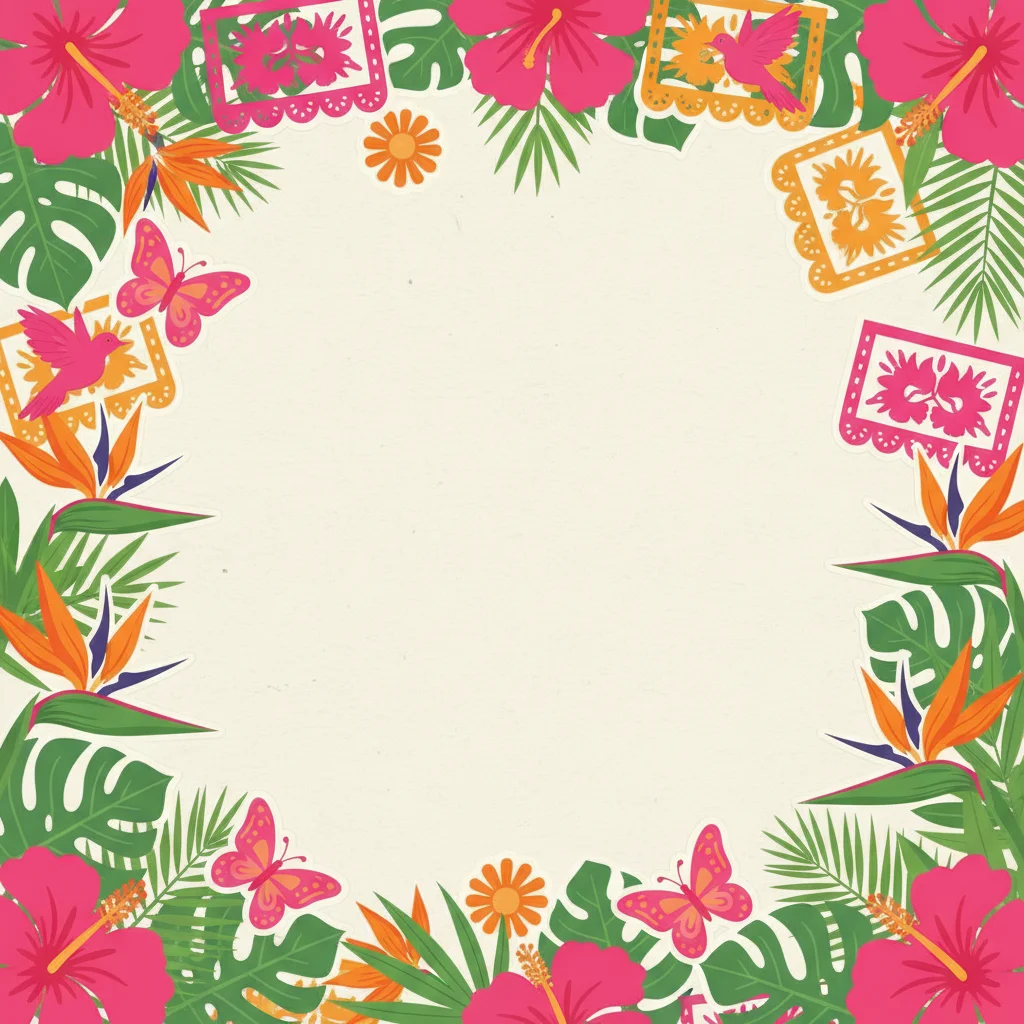 Tropical Fiesta quinceanera invitation template