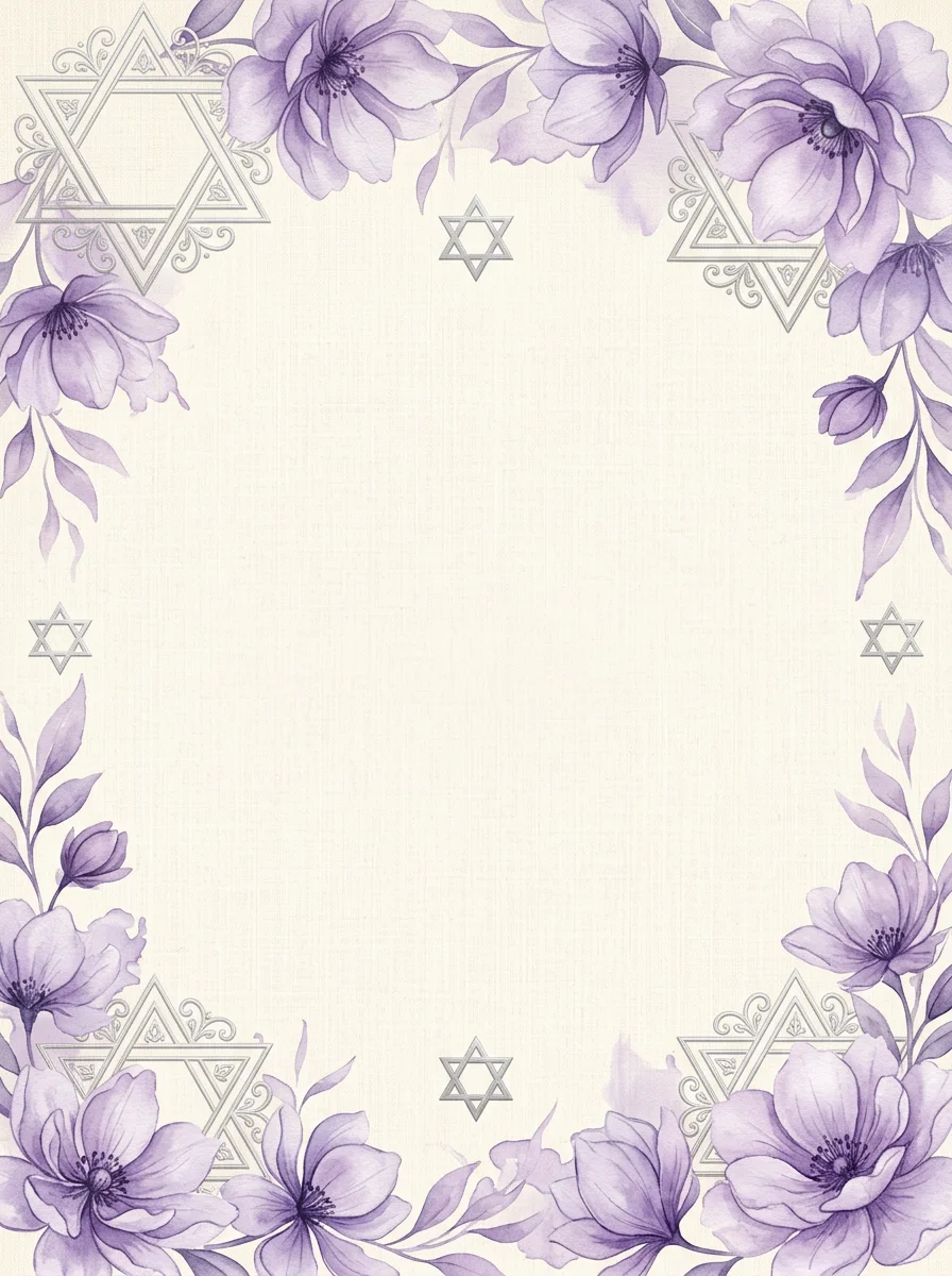 Bat Mitzvah Purple bar mitzvah invitation template