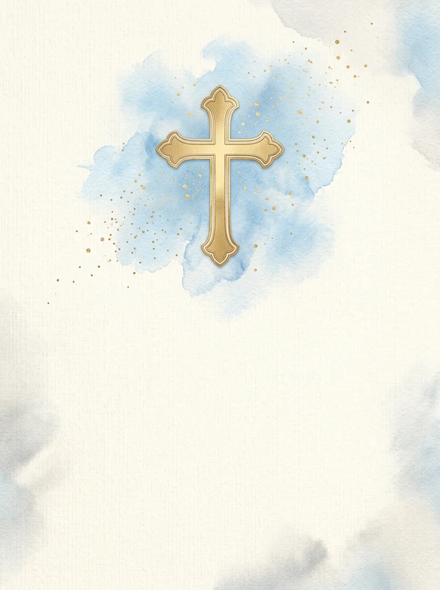 Baptism Blue Cross baptism invitation template