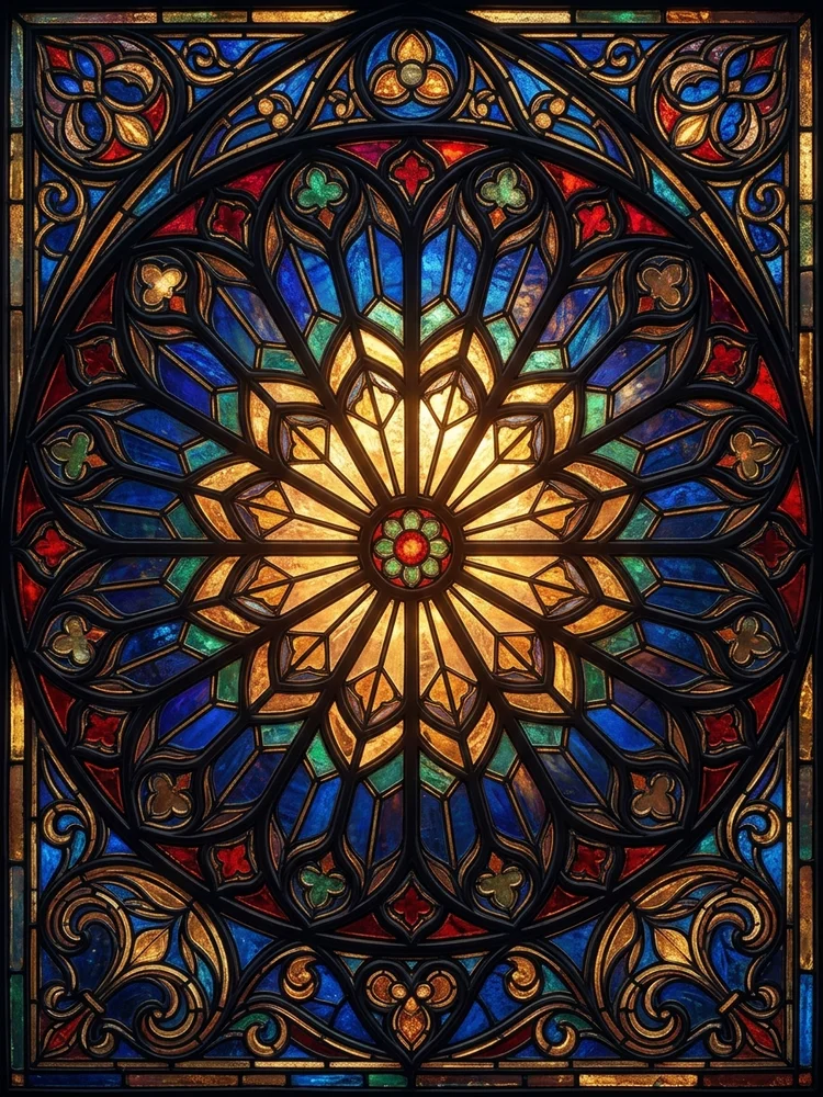 Stained Glass Sacred — a free baptism invitation template on InviteDrop