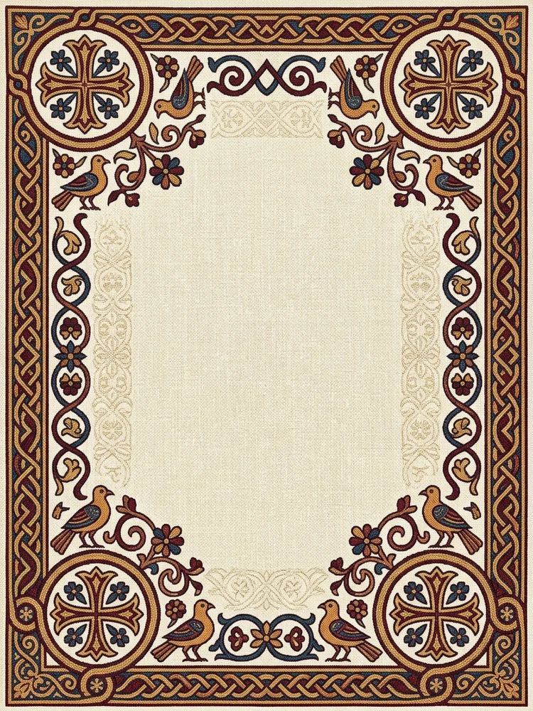 Coptic Textile Cross — a free baptism invitation template on InviteDrop