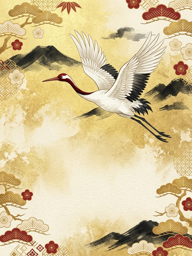 Japanese Crane — a free retirement invitation template on InviteDrop