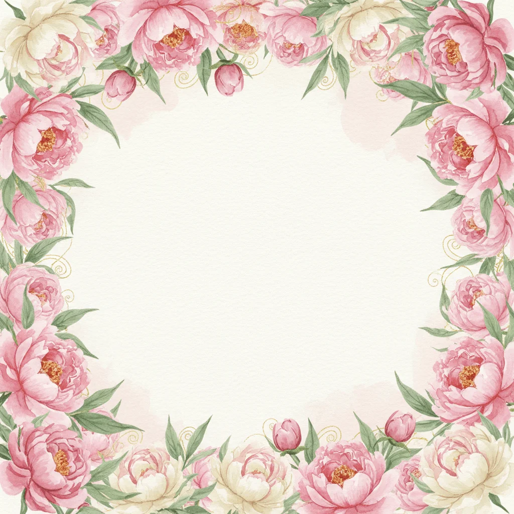 Peony Garden save the date invitation template