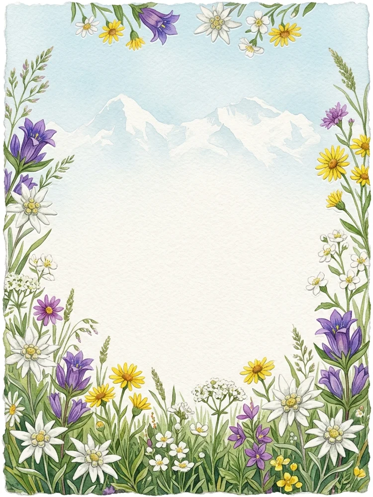 Alpine Meadow — a free save the date invitation template on InviteDrop
