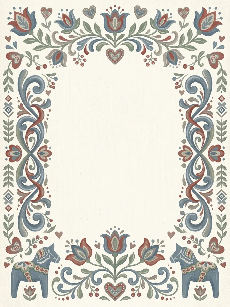 Scandinavian Folk — a free save the date invitation template on InviteDrop