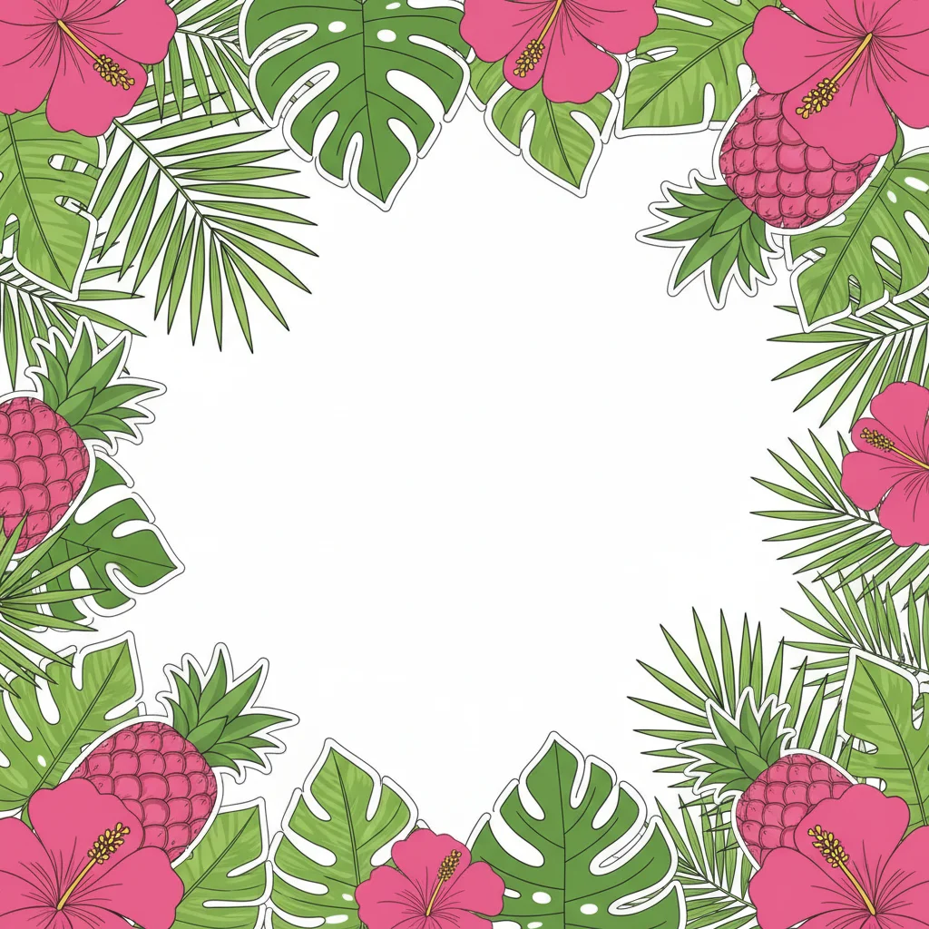 Tropical Paradise sweet 16 invitation template