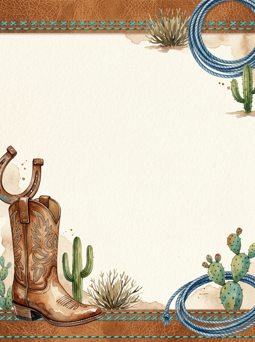 Western Rodeo dinner party invitation template